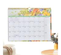 2026-2027 Wall Calendar, 18-Month Planner with Hard Binding and Floral Pattern, Large Wall Calendar for 18 Months 2026-2027 - For Office, Daily Lessons, School, Work, Home and New Year Planu