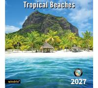 2026-2027 Wall Calendar,Calendar 2026, November 2026 - December 2027, Wall Calendar Tropical Beaches, 12" x 24" Opened, Thick Paper, Large Writing Blocks, Hanging Monthly Calendar for Home, Office