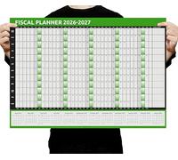 2026 2027 Wall Planner A2 - Fiscal Academic Calendar Size 42.0 x 59.4cm - Full Year to View for Home Office Work School
