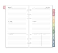2026-2027 Weekly & Monthly Planner Refill, 3.8"x6.8", A6 Small Size Planner Inserts with Colorful Monthly Tabs, Size 3, July 2026 - June 2027, 6-Hole Punched