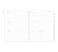 2026-2027 Weekly & Monthly Planner Refill, A4 Letter Size Inserts with Monthly Tabs, Size 5, 8.5"x11", July 2026 - June 2027, 7-Hole Punched