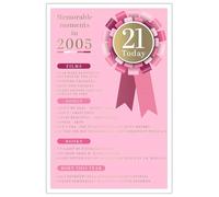 2026 21st Female Birthday Card - 2005 Was A Special Year - Age 21 Pink 9x6