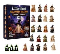 2026 24 Days Cow Summer Vacation Advent Calendar with LED Light Display Box, 24-Day Countdown Collectible Toy Set, each blind door hides an exclusive hand-painted miniature cow figure (B)