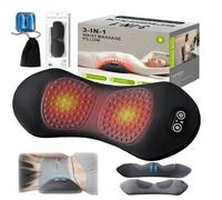 2026 3 in 1 Back Massager, 3-in-1Back Therapy, Triple Fusion Massager, with Traction, Vibration & Heat, Portable Core Relief Electric Massage Cushion for Waist (A)