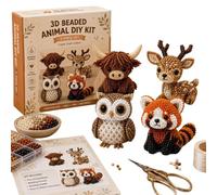 2026 3D Beaded Animal DIY Craft Kit, Cute Bird Beading Art Mosaic Set, Easy Handmade Making Supplies, Stress Relief Creative Decor, Ideal Hobby Gift for Adults Teens Craft Beginners (Woodland Friends)