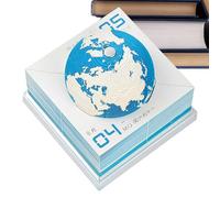 2026 3D Calendar, 3.43 x 3.43 x 3.5 Inch Desktop Decoration with Earth Shape | Paper Sculpture Notepad, for Birthday, Holiday, Office, Home, Apartment, Self-employed, Est
