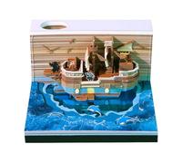 2026 3D Calendar, Artistic Build, 8x8x4.8cm, Pirate Ship Calendar, Tear-Away Desk Decor, Daily Reveal, for Family School Desk Party Home Workplace Holiday Festival Women Men