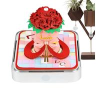 2026 3D Calendar Notepad - Paper Sculpture | Rose Notepad, Removable Paper, Art Carving | Notepad with Clock and Acrylic Case with LED Lighting for Action