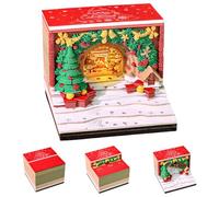 2026 3D Desk Calendar Notepad, Christmas Arch 3D Notepad, Immersive 3D Christmas Fairy Tale Paper Art Tear Off 2026 with Light, Creative 3D Notepad, 3D DIY Desktop Ornament (XMAS)