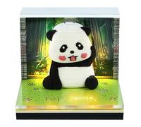 2026 3D Paper Sculpture Calendar with LED Light, Creative Tear-off Art Memo Pad, Whimsical Desktop Ornament, Unique Gift for Christmas, Birthday & Office Decor (Panda)
