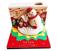 2026 3D Snowman Memo Pad Art Calendar with Light, Time Piece Desk Calendar for office Decoration- Desk