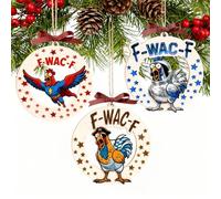 2026 3Pcs Funny FF Chicken Christmas Ornaments, Funny Prank Gag Gifts, Unique for Chickens Lovers, Adults, Women, Farmhouse Xmas Hanging Decorations
