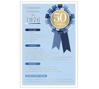 2026 50th Male Birthday Card - 1976 Was A Special Year - Age 50 Blue 9x6