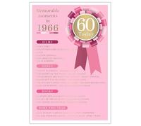 2026 60th Female Birthday Card - 1966 Was A Special Year - 60 Pink 9x6