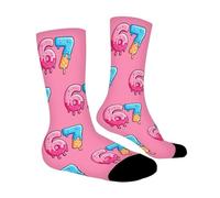 2026 67 Meme Socks Ice Creams, 1 Pair Funny Crew Socks With 6 7 Number, Christmas Sports Sock Non-Slip, Novelty Footwear For Women Men Girls Boys For Travel Gym Pilates Yoga Hiking Climbing Running
