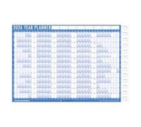 2026 A1 Wall Planner - Large 85cm x 58cm Laminated Year Calendar with Stickers, Adhesive Dots & Dry Wipe Pen - Blue & White | Reusable Wall Chart for Home, Office or School