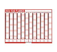 2026 A1 Year Wall Planner - Folded to A4 for Easy Storage | Large Yearly Organiser with Holidays & Notable Dates for Home, Office, School or Business
