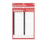 2026 A3 Extra Wide 2 Column Month To View Spiral Bound Wall Planner Calendar