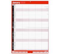 2026 A3 Monthly Planner - 5 Column Month to View Calendar - Large Hanging Wall Organiser - UK Bank Holidays & Notable Dates - For Home Office & Work