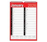 2026 A3 Wall Calendar Month to View Spiral Bound Planner with UK Holidays & Notable Dates - Large Font for Easy View - Hanging Monthly Organiser for Home Business Office School
