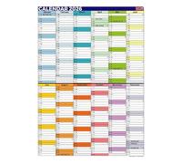 2026 A3 Wall Calendar Planner | Full Year Jan-Dec | Colourful Rainbow Design | UK Holidays + Week Numbers | Home, Office, School Use | Portrait & Landscape | Folded to A5 (Portrait (297 x 420 mm))