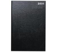 2026 A4 2 Page Per Day Appointment Diary - Hardback Office Diary (Black)