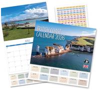 2026 A4 British Coast Calendar UK. One Month to View. A3 when open. Wall Calendar 2025 by Absolutely Yours. Made in Britain.