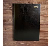 2026 A4 Daily Diary - One Page Per Day incl. Sat & Sun, Black Hardcover Planner w/ 2026 Year Overview, Notes, Contacts, Monthly Tabs & More - Large Appointment Book for Office, School, Home