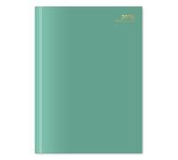 2026 A4 Day a Page Diary - Appointment Times Full Year Hardback UK Planner - for Home Office School & Work (Pastel Green)