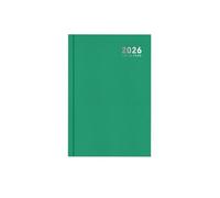 2026 A4 Diary Week Day Per Page - Bright Green Hardcover Casebound Daily Planner - Business Organiser Home Office Study Desk