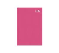 2026 A4 Diary Week Day Per Page - Bright Pink Hardcover Casebound Daily Planner - Business Organiser Home Office Study Desk
