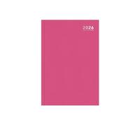 2026 A4 Diary Week To View - Bright Pink Hardcover Case Bound Weekly Planner - Business Work Study Organiser - Office Desk Home