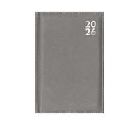2026 A4 Diary Week To View - Grey Blue Faux Leather Case Bound Weekly Planner - Business Work Study Organiser - Office Desk Home