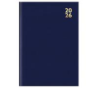 2026 A4 Diary Week To View - Navy Blue Hardcover Case Bound Weekly Planner - Business Work Study Organiser - Office Desk Home
