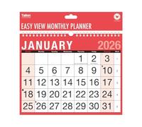 2026 A4 Landscape Easy Month To View Spiral Bound Wall Planner Calendar