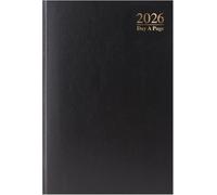 2026 A4 one day to a page hardback diary full page saturday sunday black