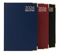 2026 A4 QUALITY 'WTV' PINK, PURPLE OR BLUE DIARIES. (A4 Week To Veiw Black)