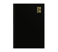 2026 A4 Week to View Diary | Daily Planner & Organiser with Hardcover, Notes & Ribbon Marker | Business, Office, School & Home Weekly Agenda Book (Black)
