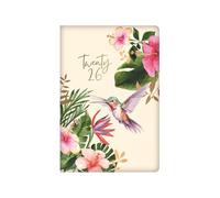 2026 A5 Appointment Diary Day to Page - Hummingbird Floral Hardcover Tropical Flower Design Planner - Compact Portable Business Student Organiser Notebook