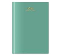 2026 A5 Day a Page Diary - Appointment Times Full Year Hardback UK Planner - for Home Office School & Work (Pastel Green)