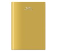 2026 A5 Day a Page Diary - Appointment Times Full Year Hardback UK Planner - for Home Office School & Work (Mustard Yellow)