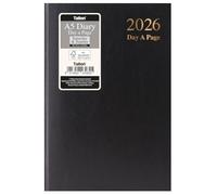 2026 A5 Day a Page Diary - Full Day Saturday & Sunday Pages - Full Year Hardback Casebound Planner - for Home Office School & Work (Black)
