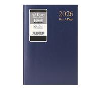 2026 A5 Day-to-Page Diary by 1ABOVE - Premium Hardcover Daily Planner with Full Pages for Saturday & Sunday, Ribbon Marker, Yearly Overview - Ideal for Office, Home, Appointments & Business (BLUE)
