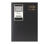 2026 A5 Day-to-Page Diary by 1ABOVE - Premium Hardcover Daily Planner with Full Pages for Saturday & Sunday, Ribbon Marker, Yearly Overview - Ideal for Office, Home, Appointments & Business (BLACK)