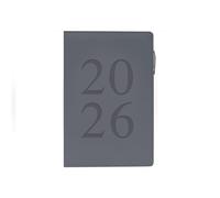 2026 A5 Diary Day to Page - Pastel Blue Faux Leather Appointment Book Planner - Lightweight Compact Portable Organiser Notebook - Student Work Travel Diary Gift