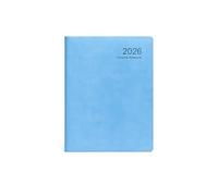 2026 A5 Diary - Soft PU Day-Per-Page Planner | Monthly Index Tabs, Ribbon Marker, Notes on Every Page | Weekend Shared Page | Personal Info, Monthly Planner & Useful Reference Pages- Light Blue