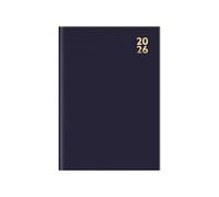 2026 A5 Diary Week Day Per Page - Blue Appointment Book Hourly Slots - Hardback Business Daily Planner - Compact Office Desk Home Organiser