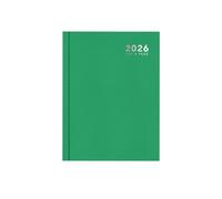 2026 A5 Diary Week Day Per Page - Bright Green Hardcover Casebound Daily Planner - Business Organiser Home Office Study Desk