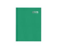 2026 A5 Diary Week To View - Bright Green Hardcover Case Bound Weekly Planner - Business Work Study Organiser - Office Desk Home