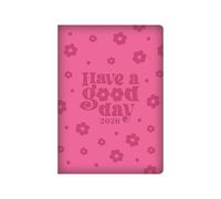 2026 A5 Diary Week to View - Pink Floral Embossed Padded Soft Faux Leather Planner Have a Good Day' Design - Casebound Notebook Business & Student Organiser